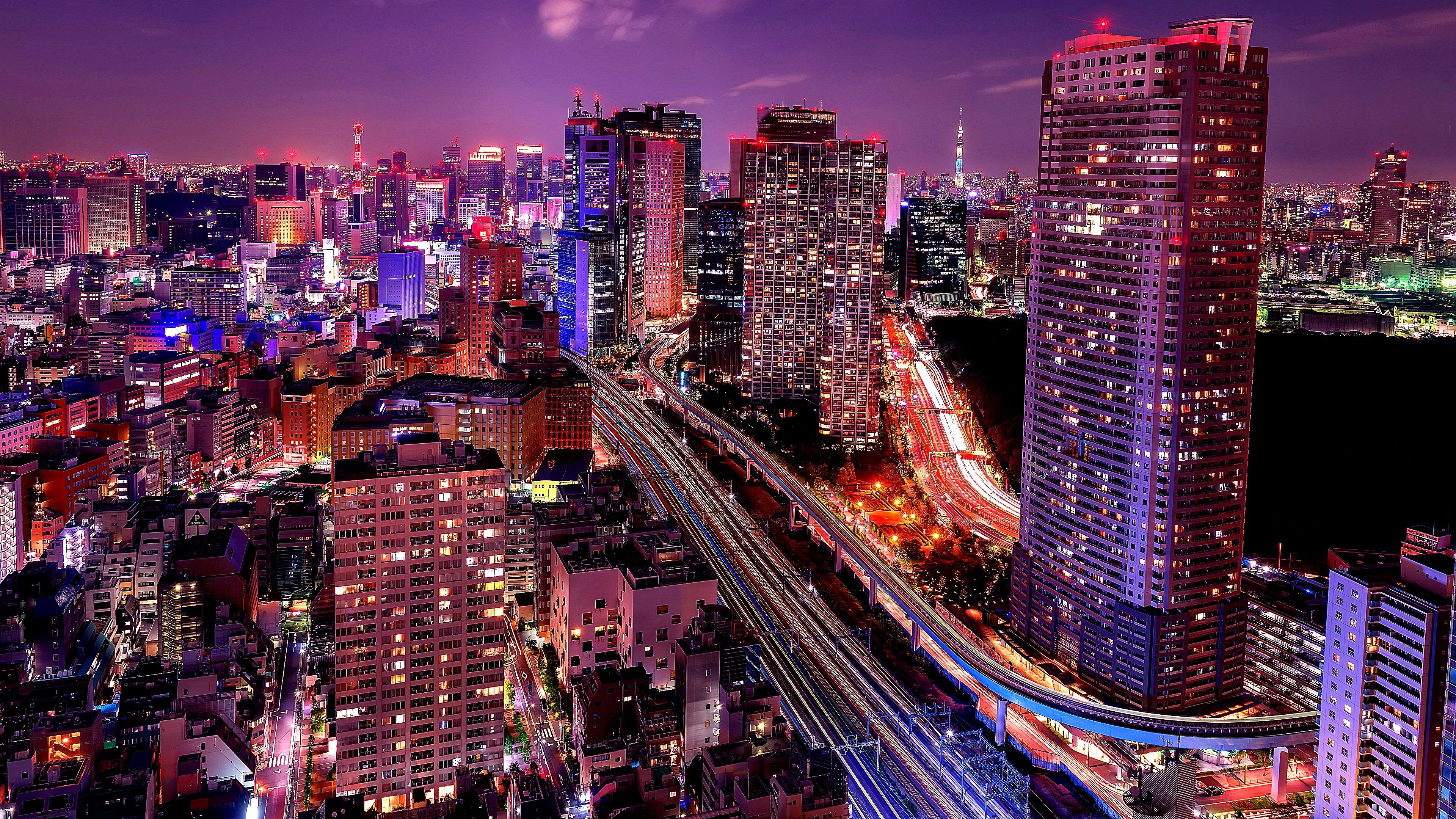 도쿄 벽지 4k,도시 풍경,시티,수도권,마천루,도시 지역