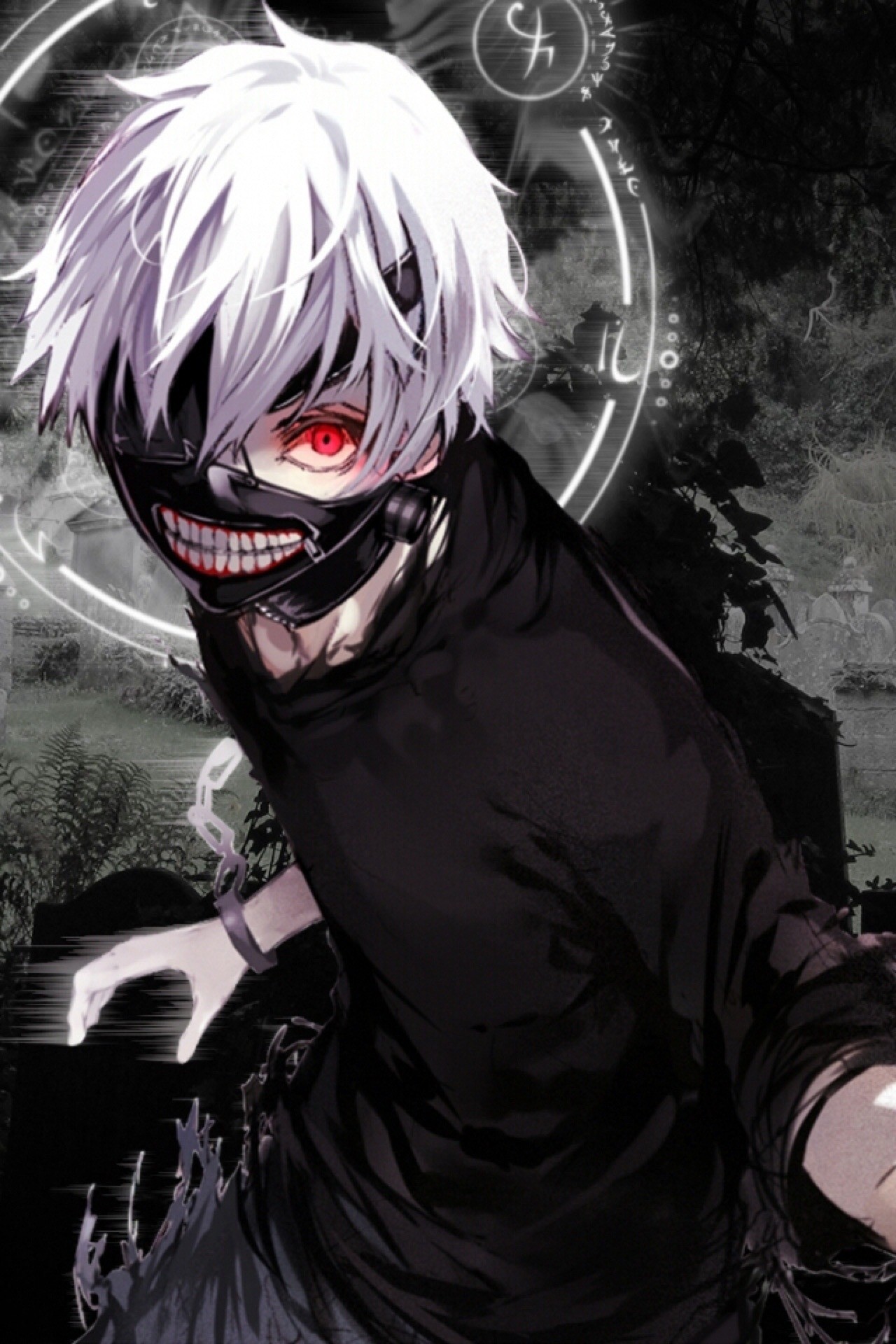 kaneki ken wallpaper iphone,cartoon,anime,fictional character,cg artwork,illustration