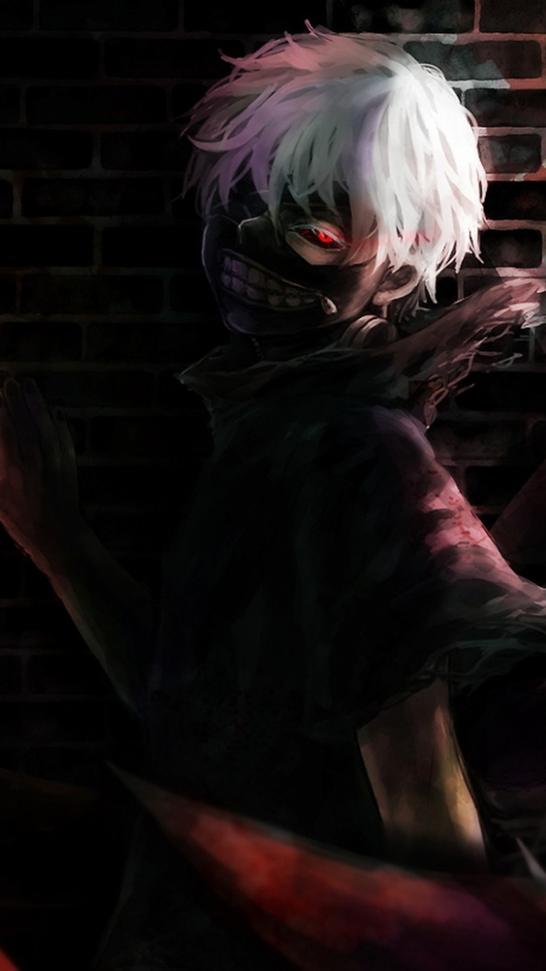 kaneki ken wallpaper iphone,cg artwork,darkness,anime,fictional character,cool