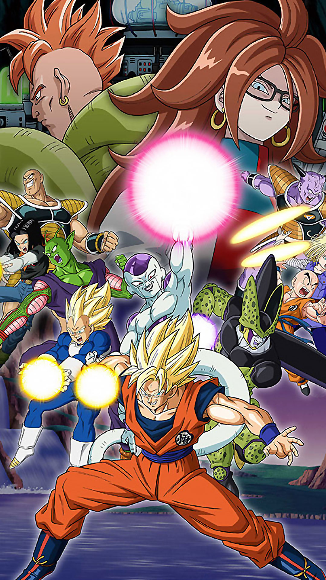 dragon ball z mobile wallpaper,anime,cartoon,fiction,animated cartoon,dragon ball