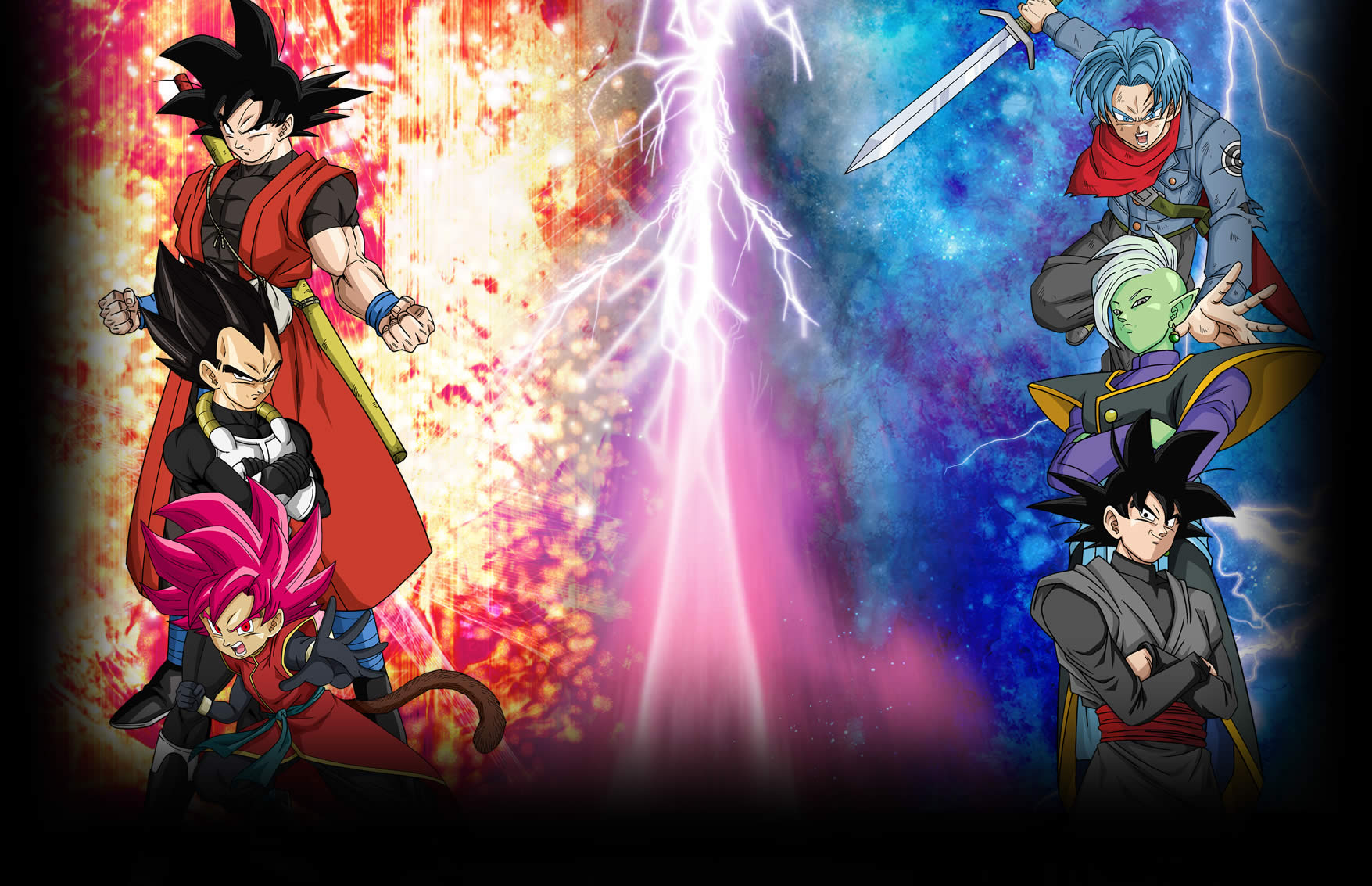 dragon ball heroes fond d'écran,anime,oeuvre de cg,personnage fictif,illustration,conception graphique