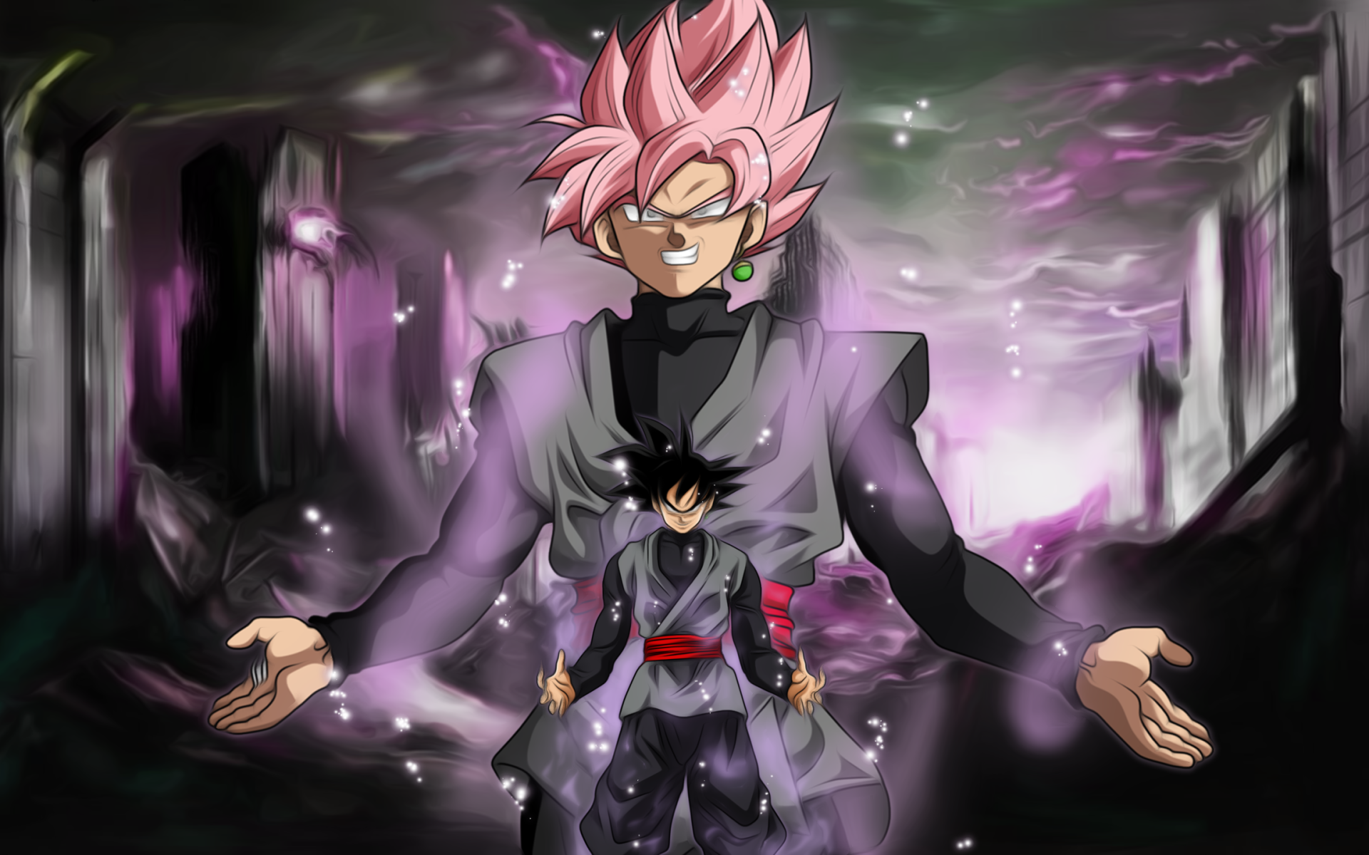 dragon ball super black goku wallpaper,anime,cg artwork,fictional character,action figure,illustration