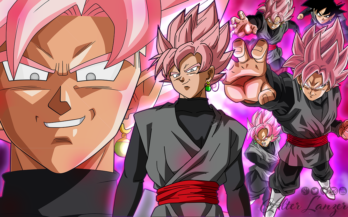 dragon ball super black goku wallpaper,anime,cartoon,fictional character,artwork,team