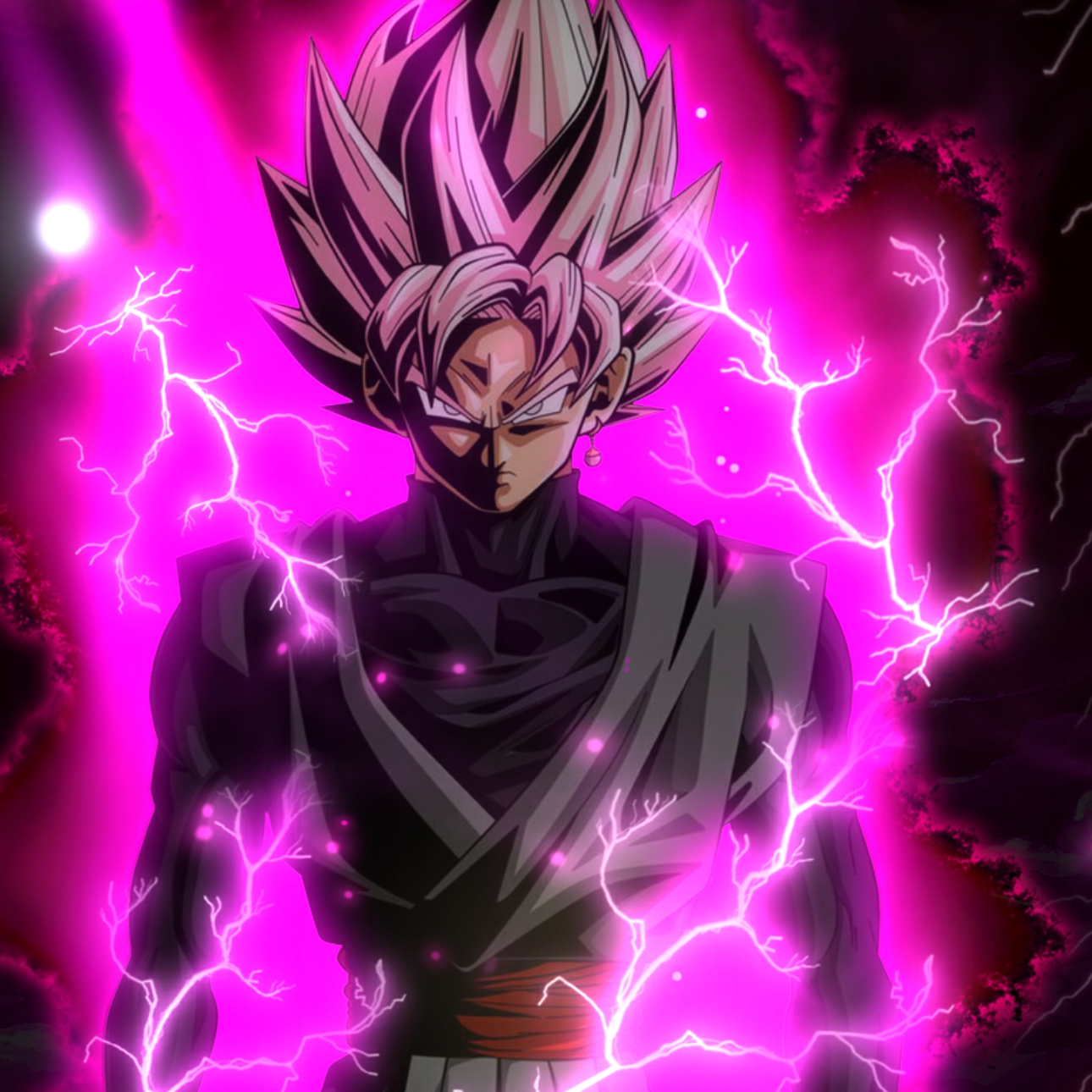 dragon ball super fond d'écran goku noir,anime,personnage fictif,oeuvre de cg,conception graphique,foudre