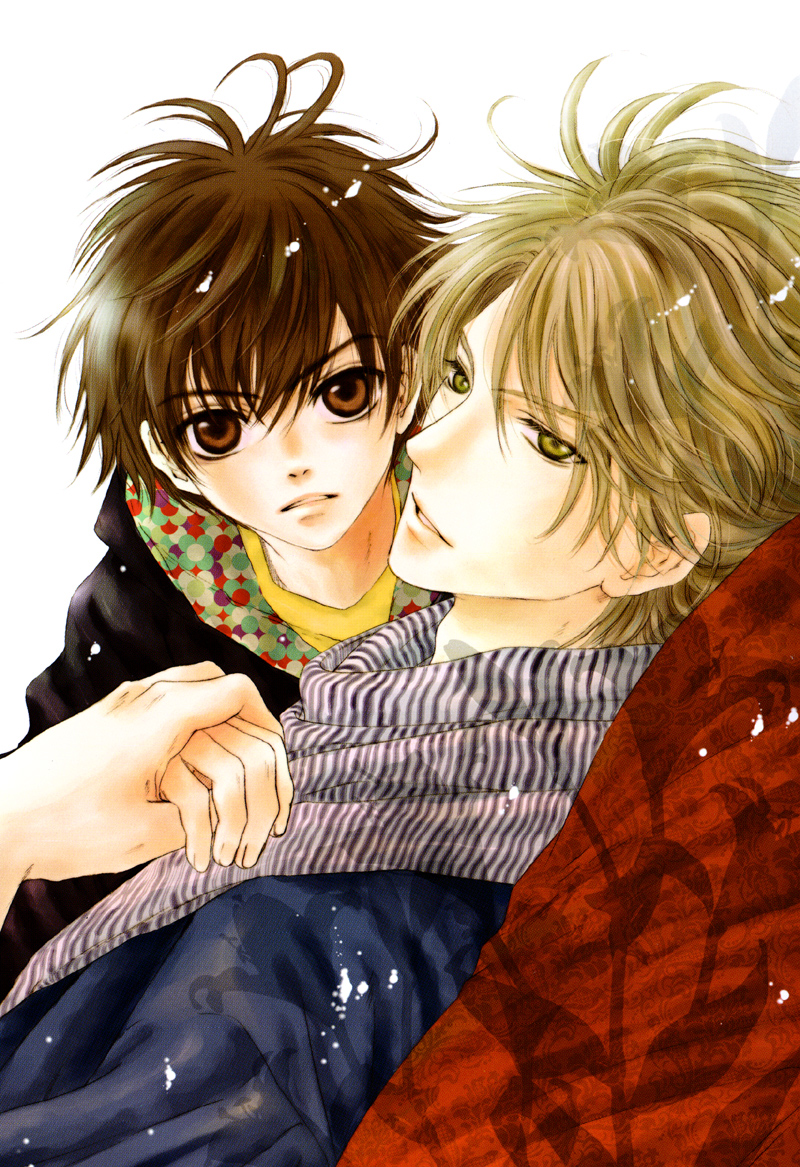 super lovers wallpaper,anime,cartoon,interaction,black hair,illustration