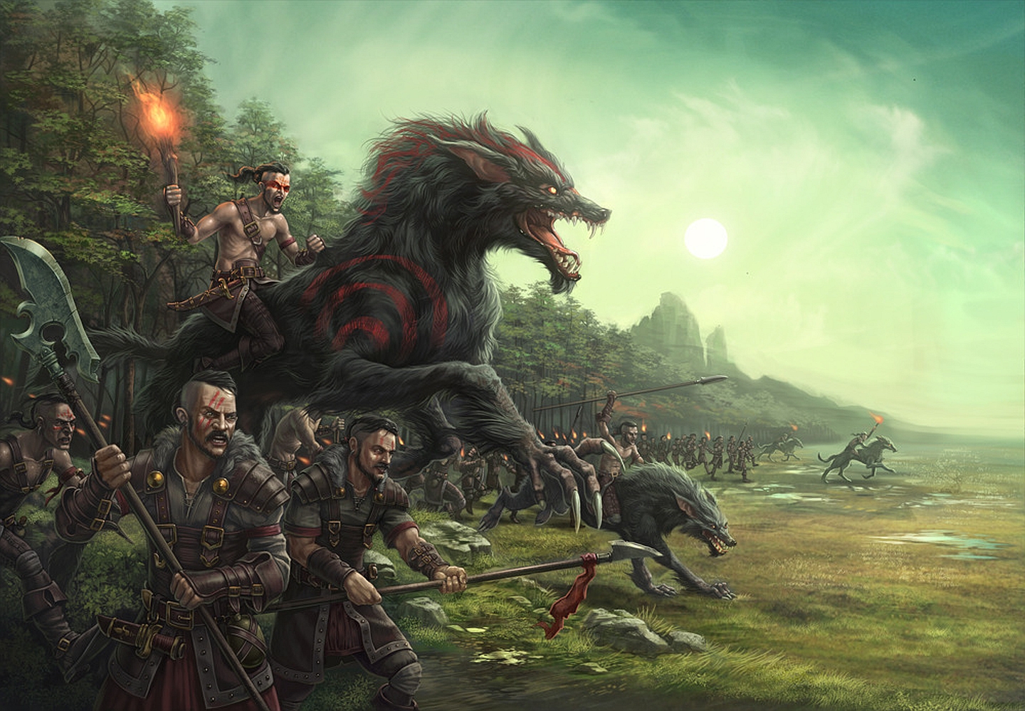 battle wallpaper,action adventure game,pc game,mythology,strategy video game,cg artwork