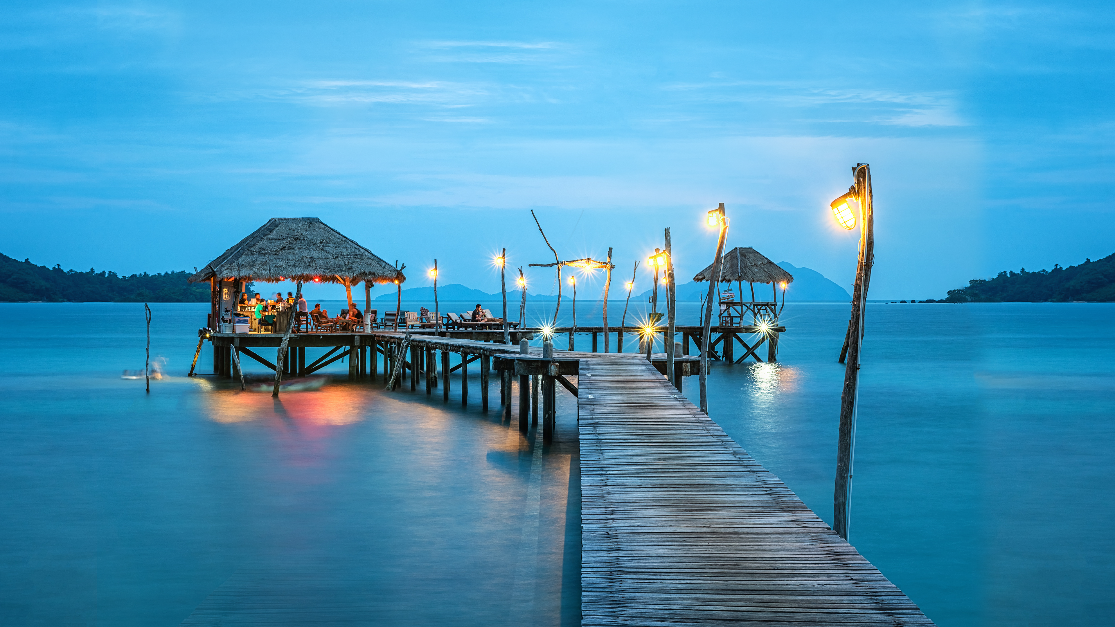 4k wallpaper laptop,pier,sky,sea,ocean,dock