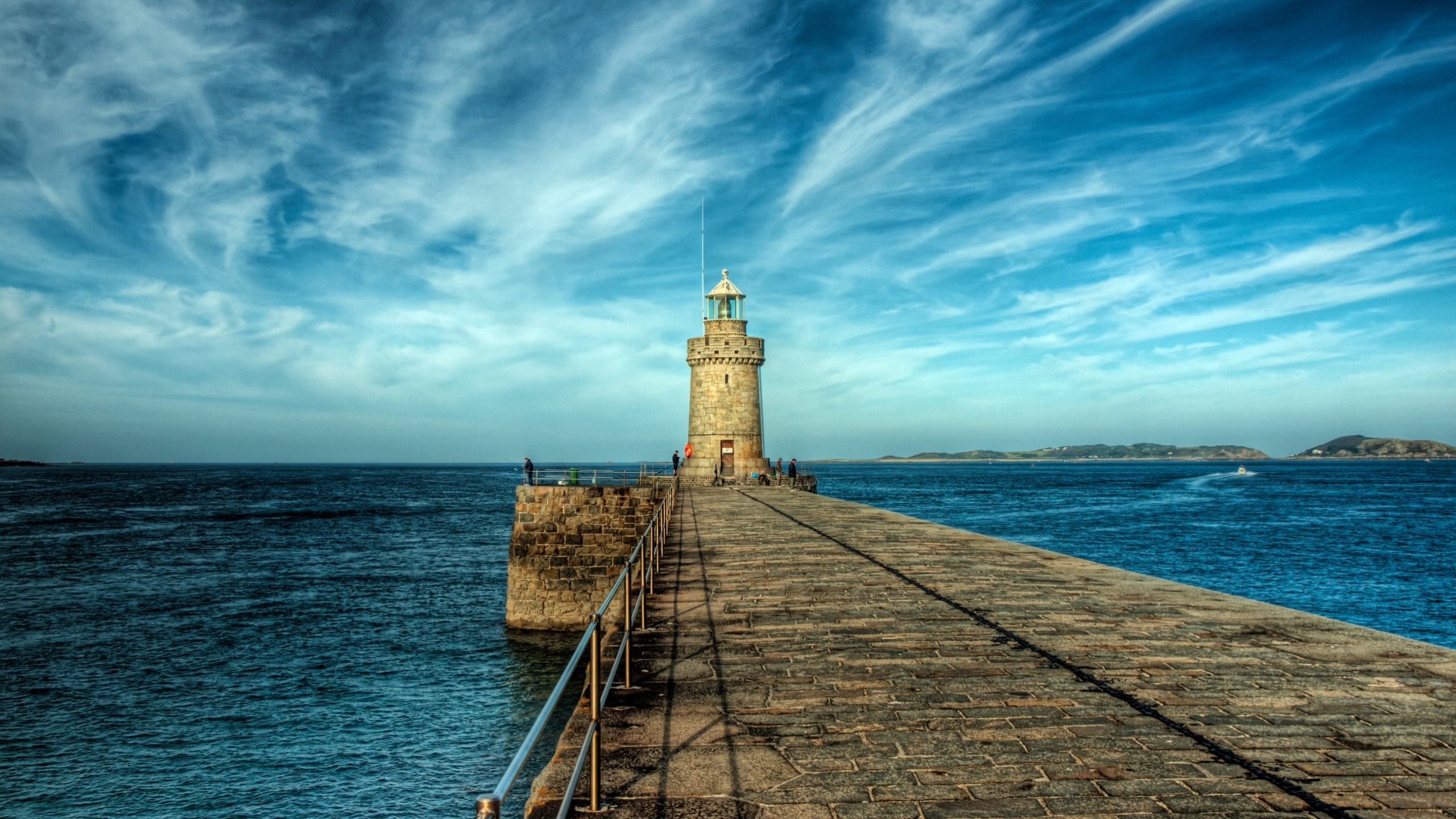 carta da parati ad alta risoluzione 2560x1440,cielo,mare,torre,blu,acqua