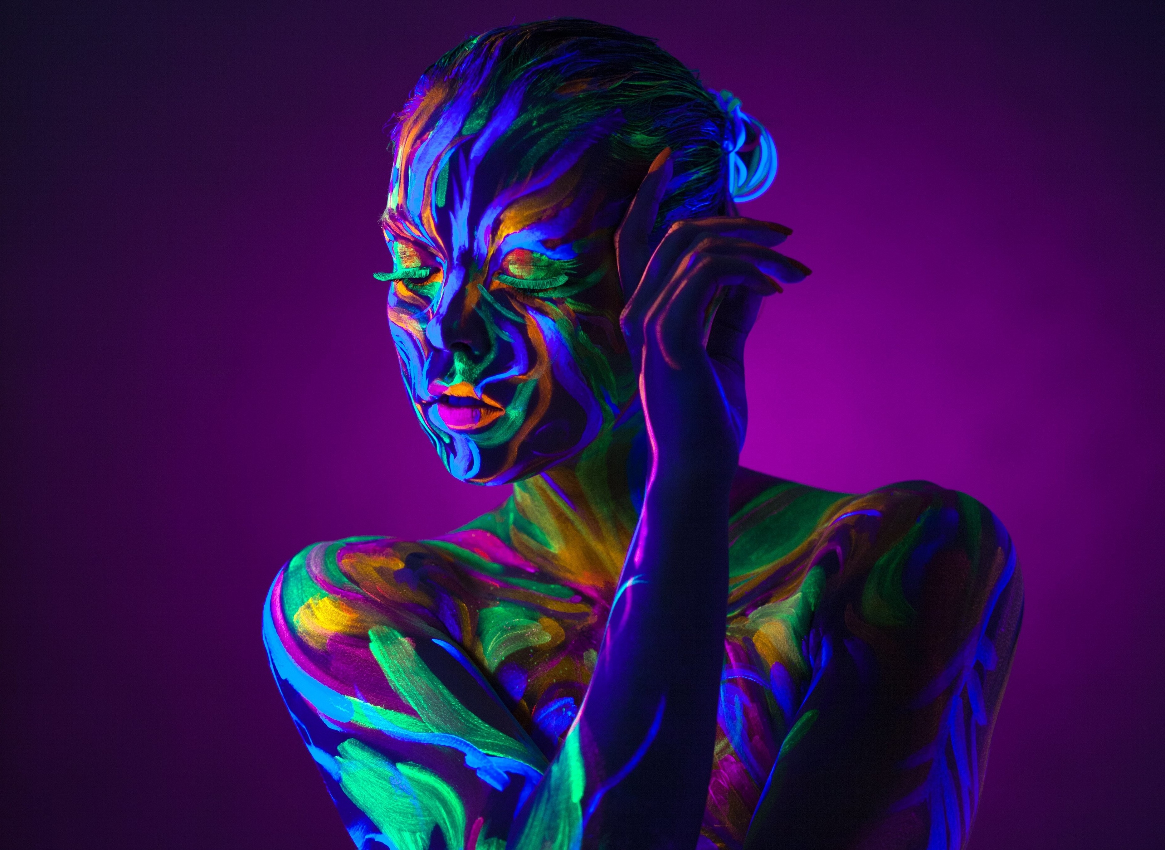 body paint wallpaper,blue,purple,light,art,electric blue