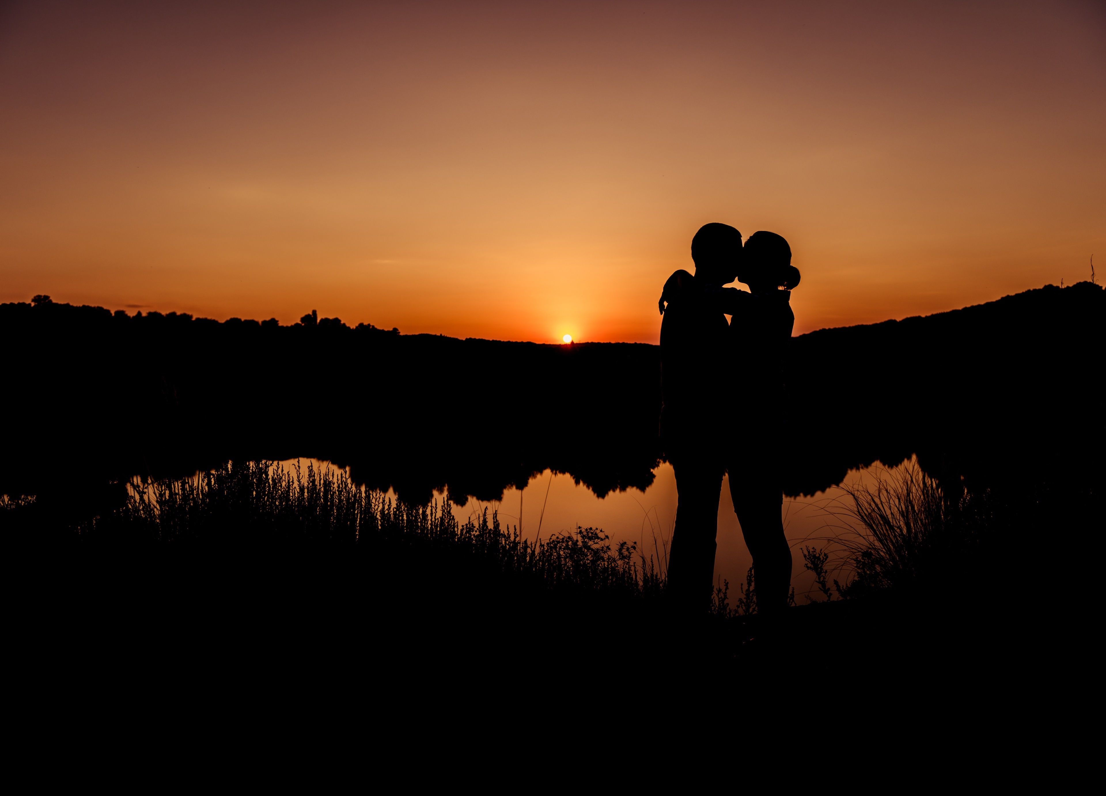 téléchargement gratuit de fond d'écran romantique,ciel,la nature,le coucher du soleil,l'eau,soirée