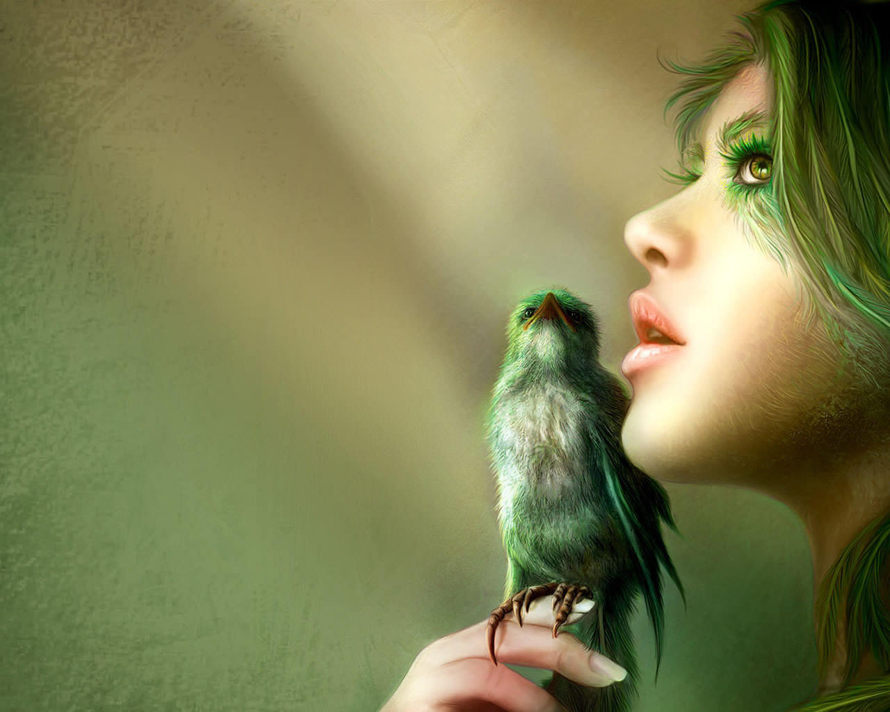 nueva descarga de fondos de pantalla 3d,verde,pájaro,mano,colibrí,ojo