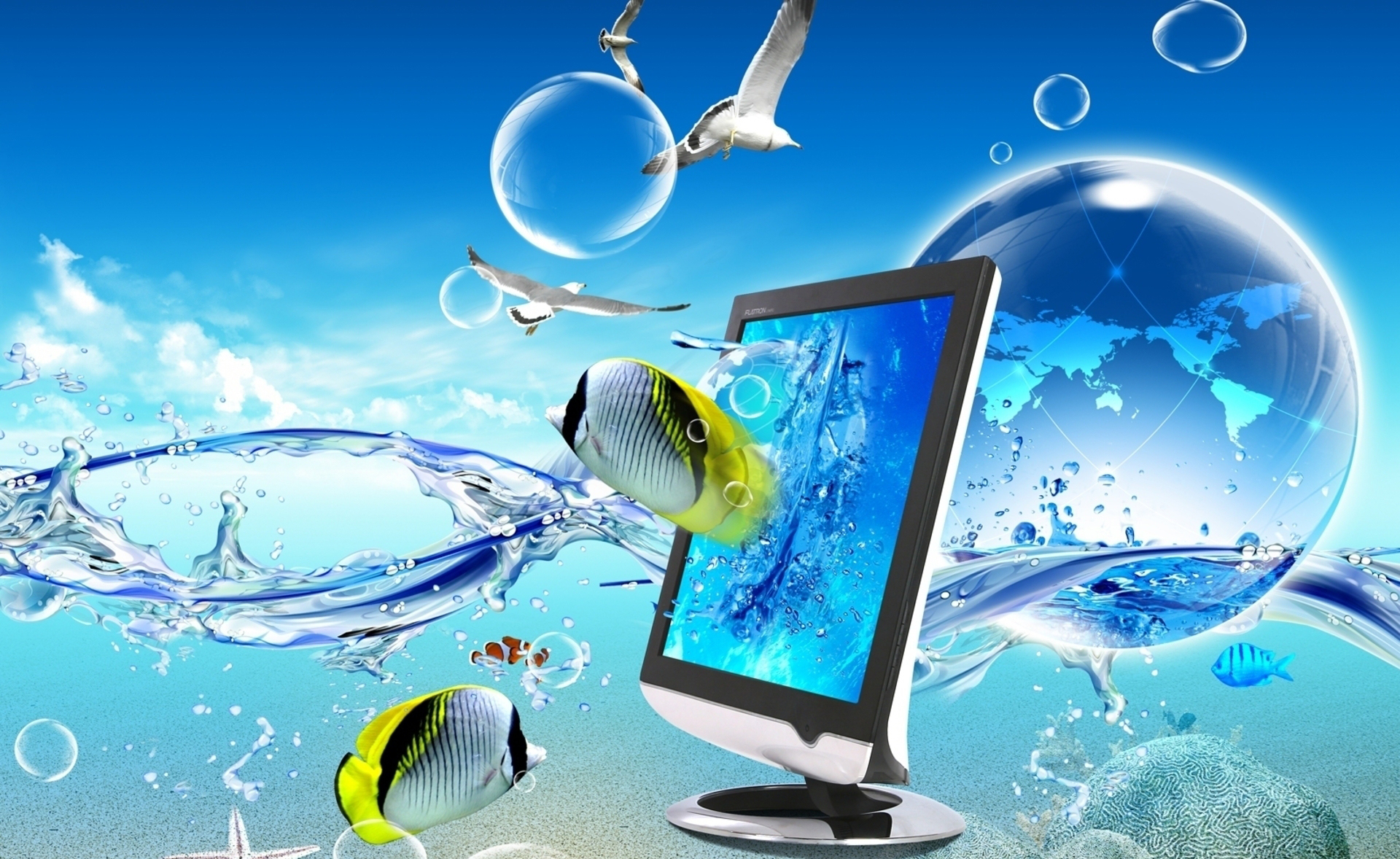 nice 3d wallpaper,water,liquid,technology,operating system,illustration