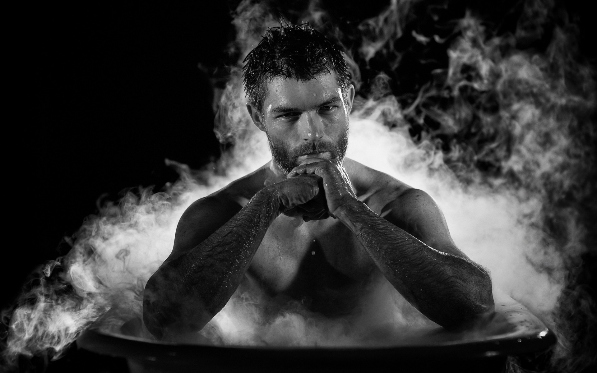 handsome man wallpaper desktop,monochrome photography,black and white,smoke,human,smoking