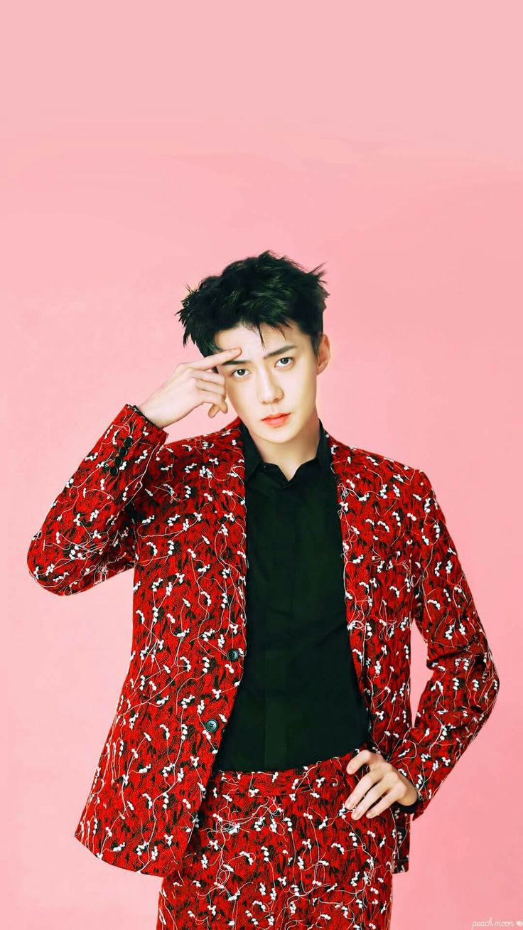korean boy wallpaper,red,clothing,outerwear,forehead,fashion
