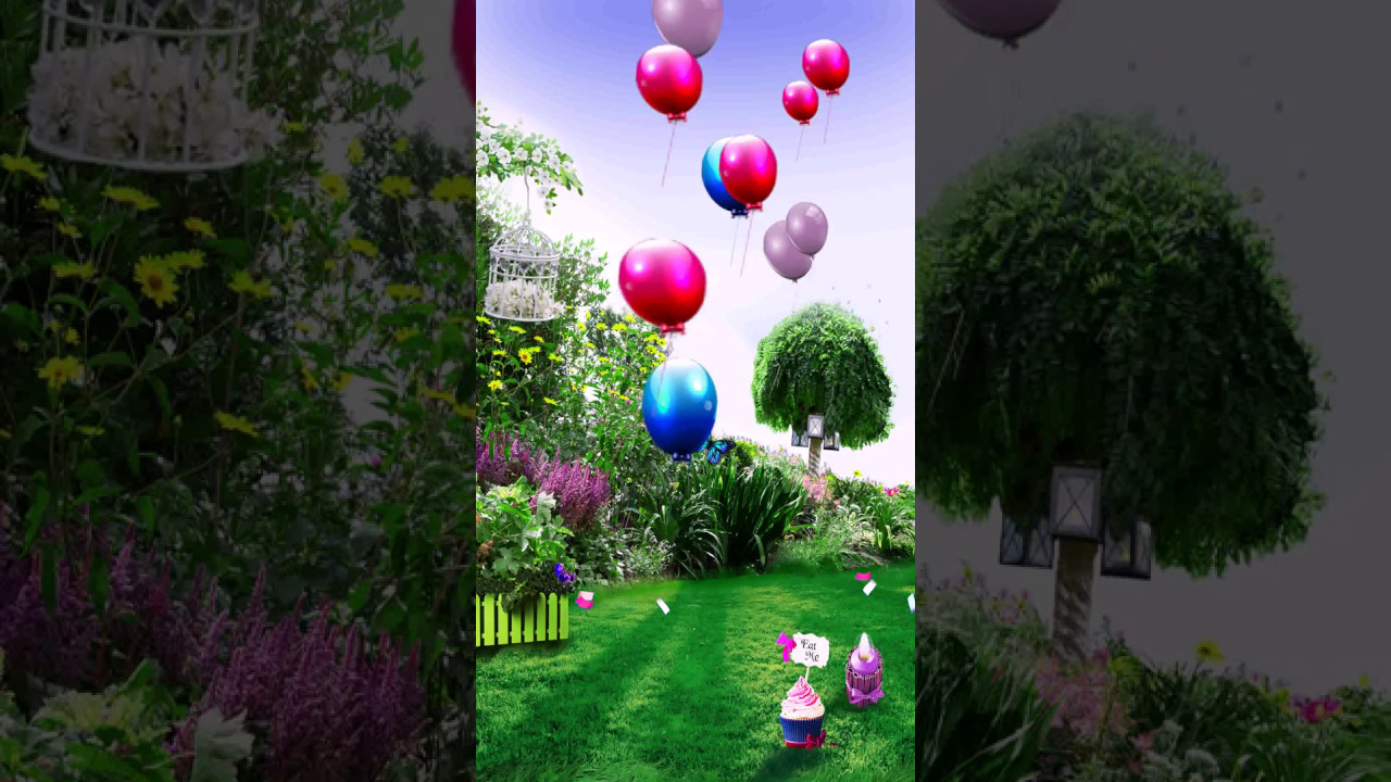 happy birthday live wallpaper,balloon,nature,party supply,pink,tree