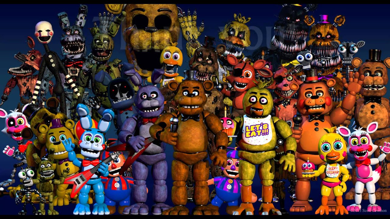 fnaf world wallpaper,toy,action figure,fictional character,collection,fiction