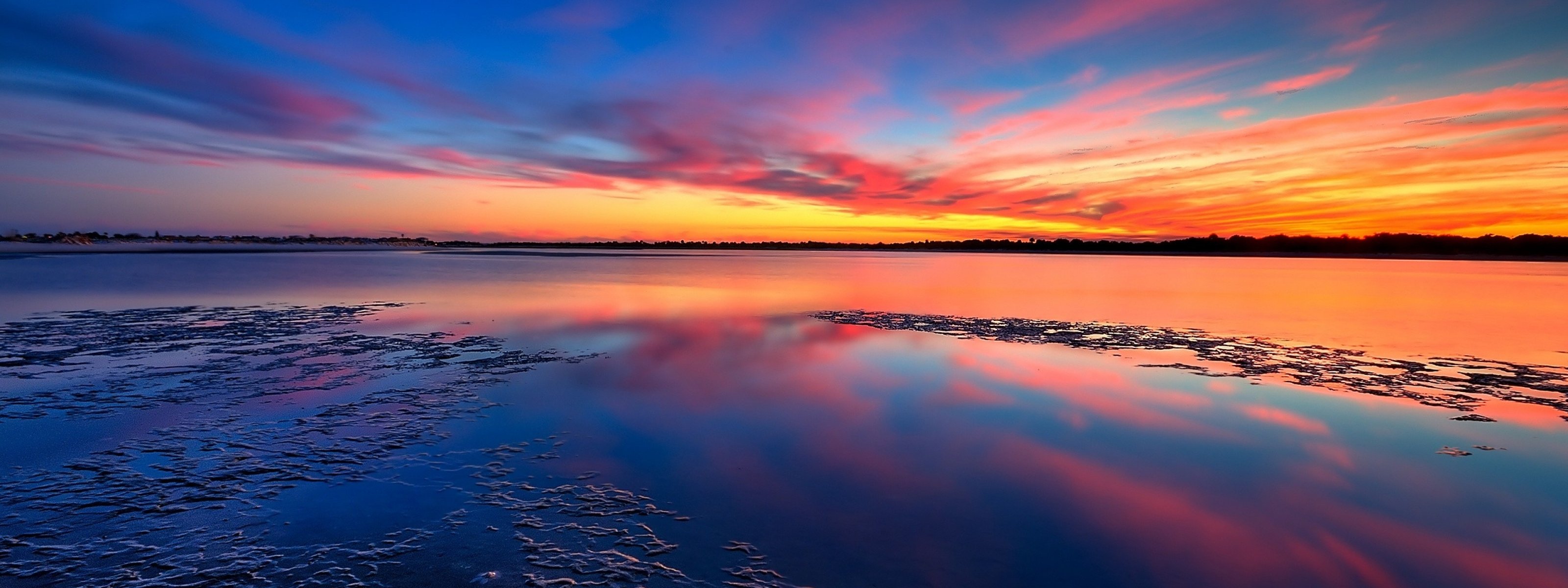 carta da parati multi foto,cielo,corpo d'acqua,orizzonte,riflessione,natura