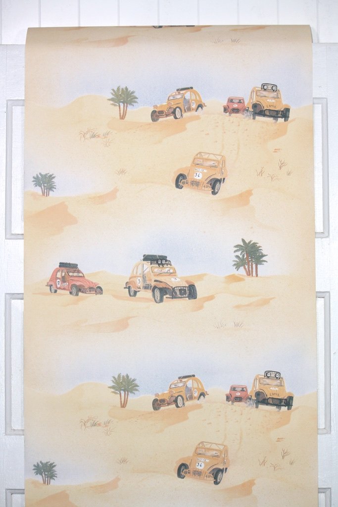 1980年代の壁紙 車両 水彩絵の具 風景 ベージュ アート Wallpaperuse