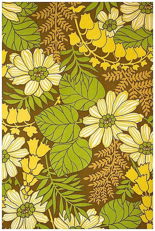 1980年代の壁紙,花柄,パターン,黄,葉,花