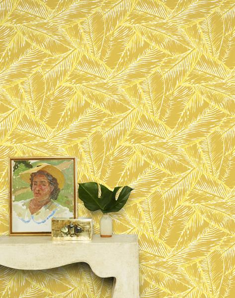 yellow removable wallpaper,wallpaper,yellow,wall,room,interior design