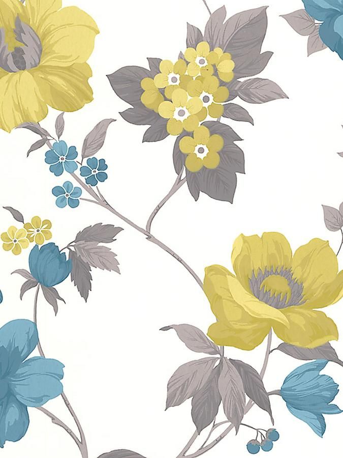 papel pintado extraíble verde azulado,amarillo,flor,planta,clipart,hoja
