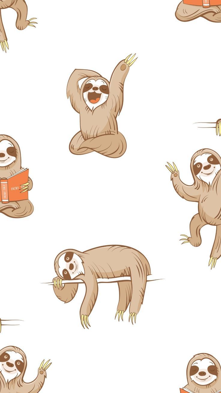 carta da parati iphone bradipo,cartone animato,clipart,figura animale,illustrazione,primate