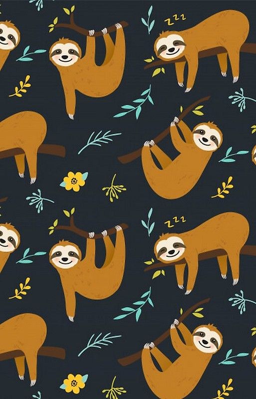 sloth iphone wallpaper,cartoon,yellow,illustration,wildlife,organism