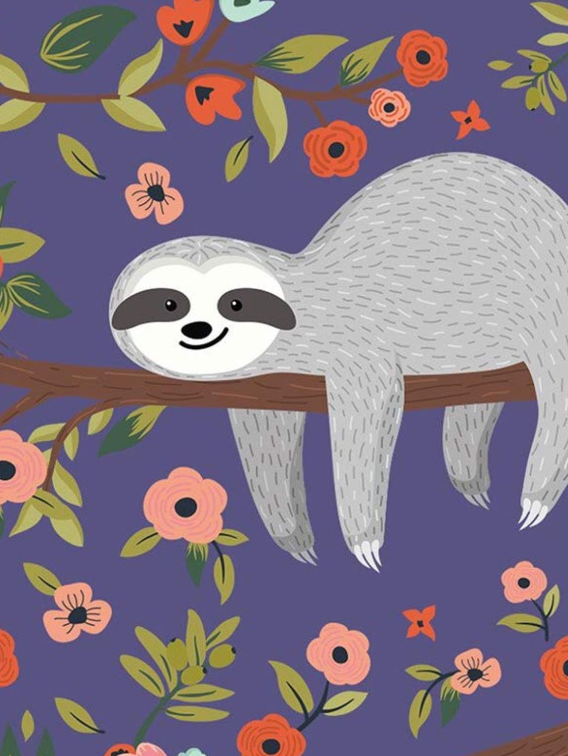 sloth iphone wallpaper,organism,wildlife,illustration,mustelidae,pattern