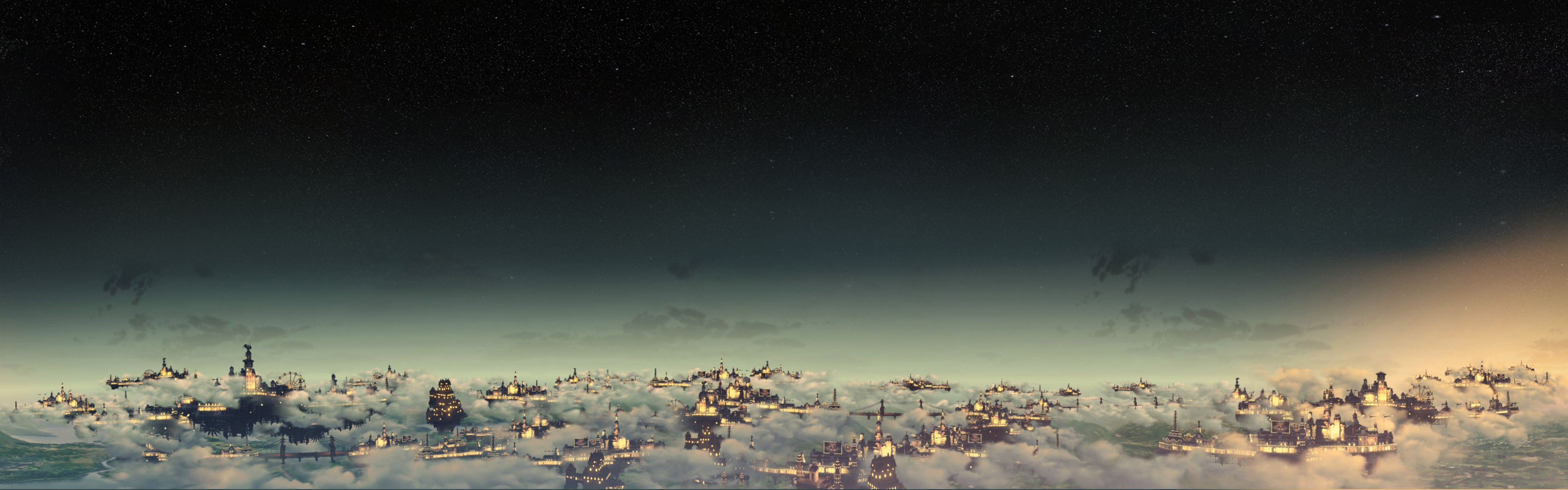fond d'écran 2 moniteurs,ciel,atmosphère,la nature,nuage,nuit