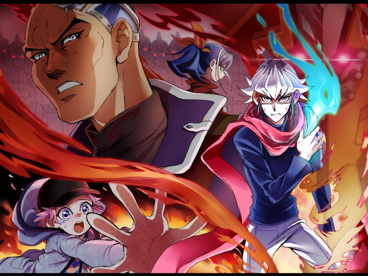 yugioh arc v wallpaper,cartoon,anime,fictional character,cg artwork,animation