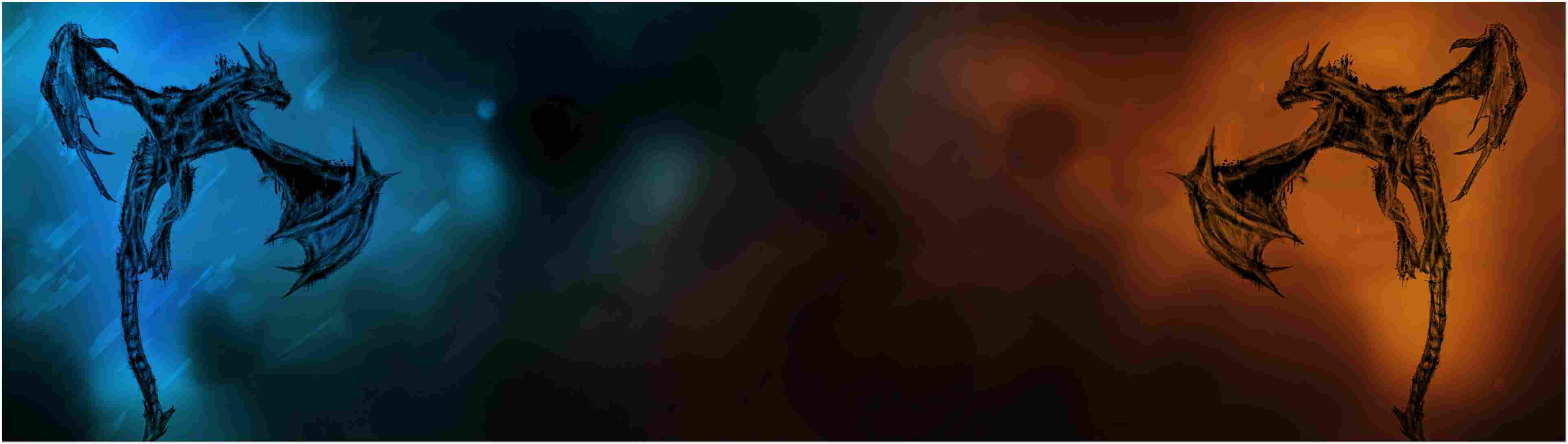 sfondo 2 monitore,blu,nero,natura,verde,cielo