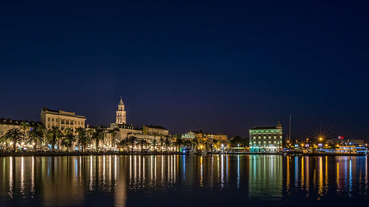 carta da parati divisa,notte,città,riflessione,acqua,cielo