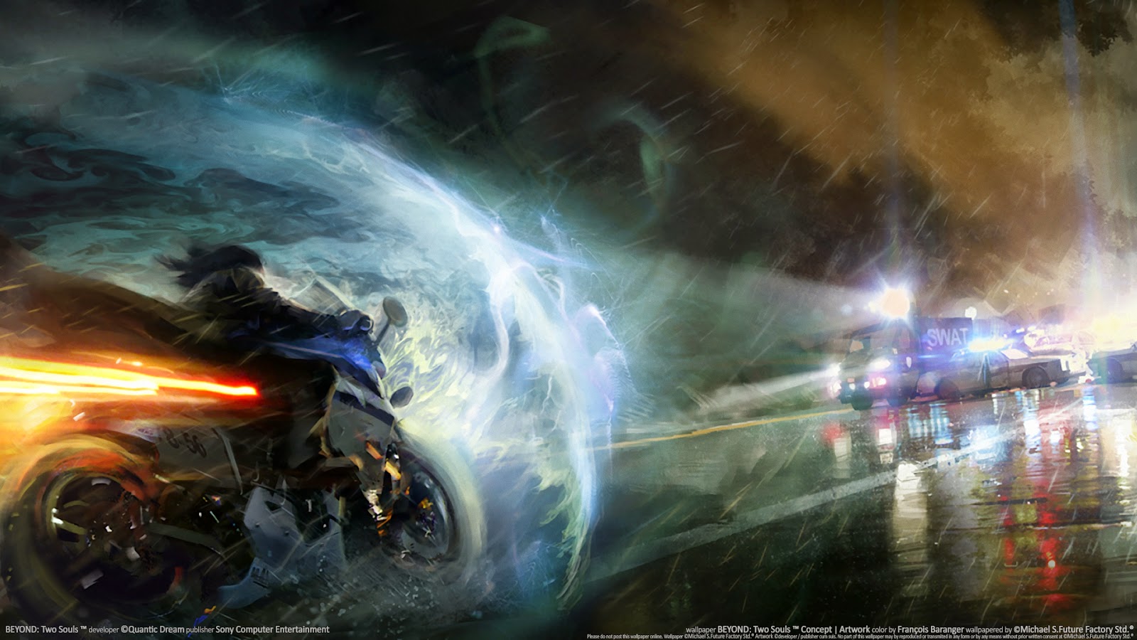 two wallpaper,space,games,geological phenomenon,darkness,cg artwork