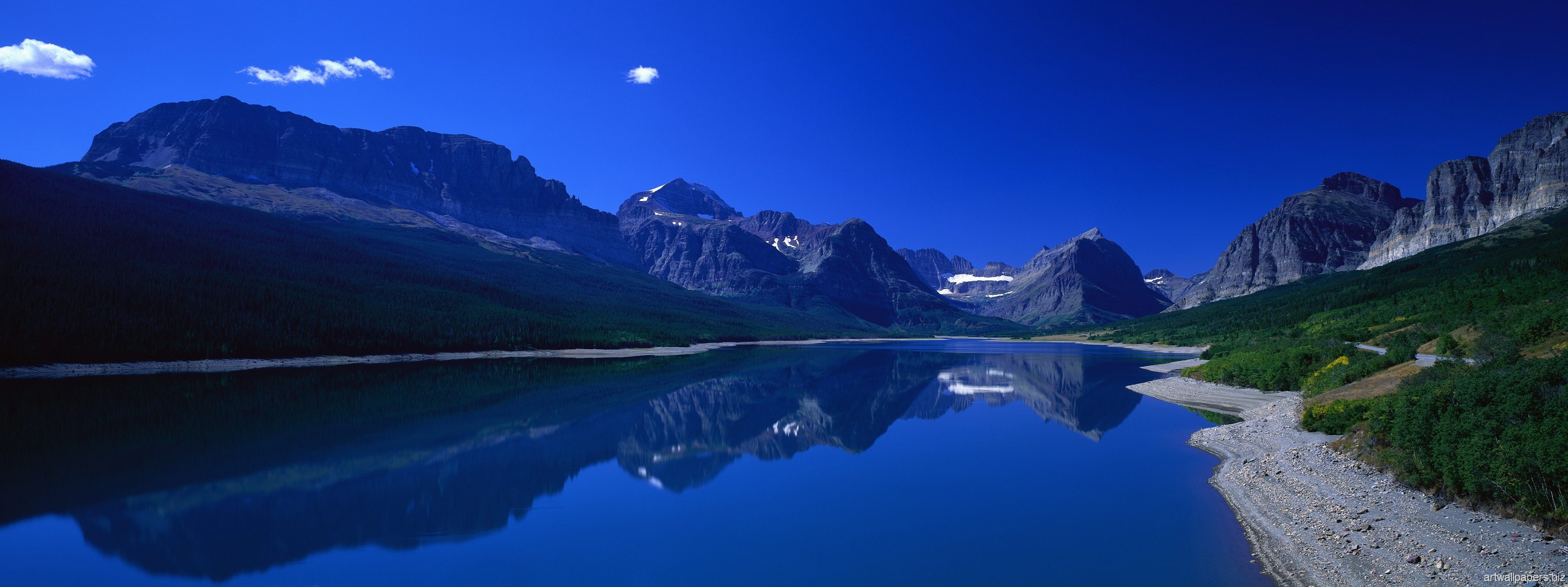 fondo de escritorio de doble pantalla,paisaje natural,reflexión,naturaleza,montaña,cielo