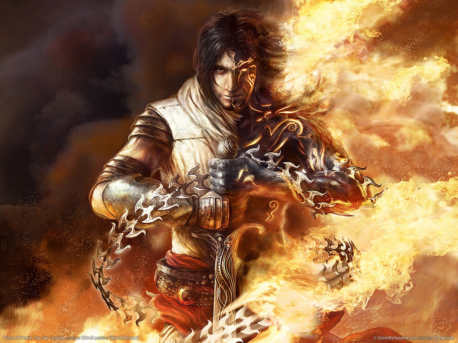 two wallpaper,action adventure game,cg artwork,fictional character,mythology,illustration