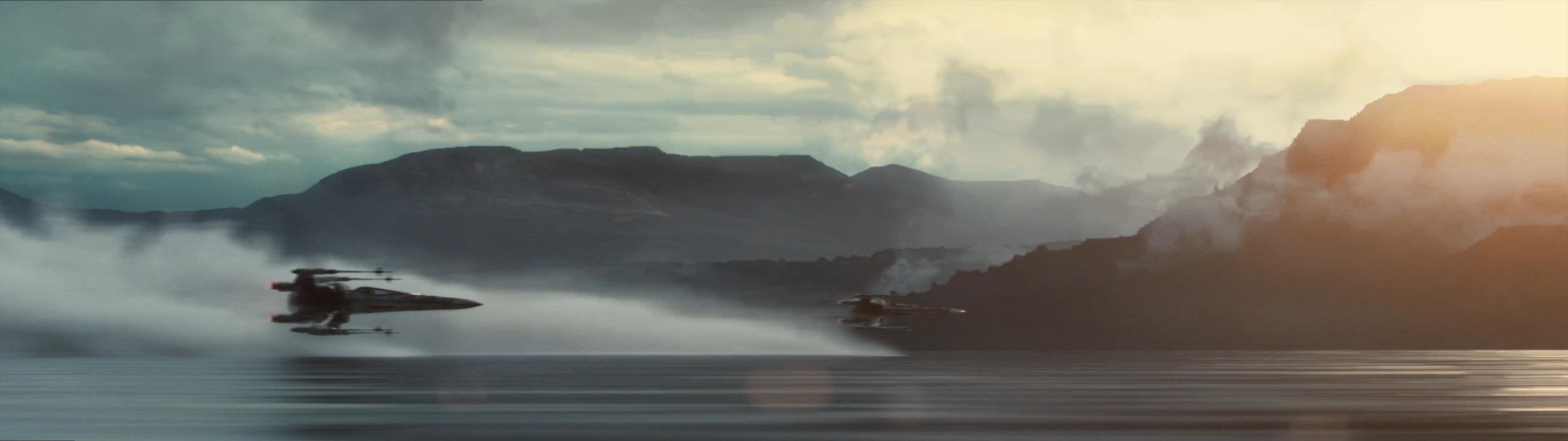 star wars dual monitor wallpaper,sky,atmospheric phenomenon,mist,highland,wave