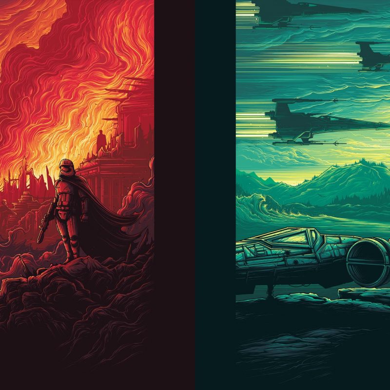 fond d'écran star wars double moniteur,oeuvre de cg,art,ciel,illustration,la peinture