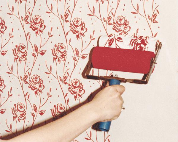 wallpaper paint roller,pink,tree,hand,wallpaper,plant