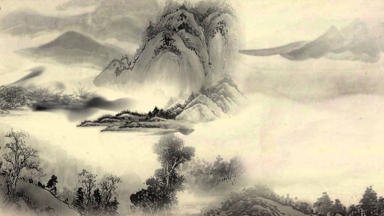 chinese painting wallpaper,drawing,sketch,sky,landscape,illustration