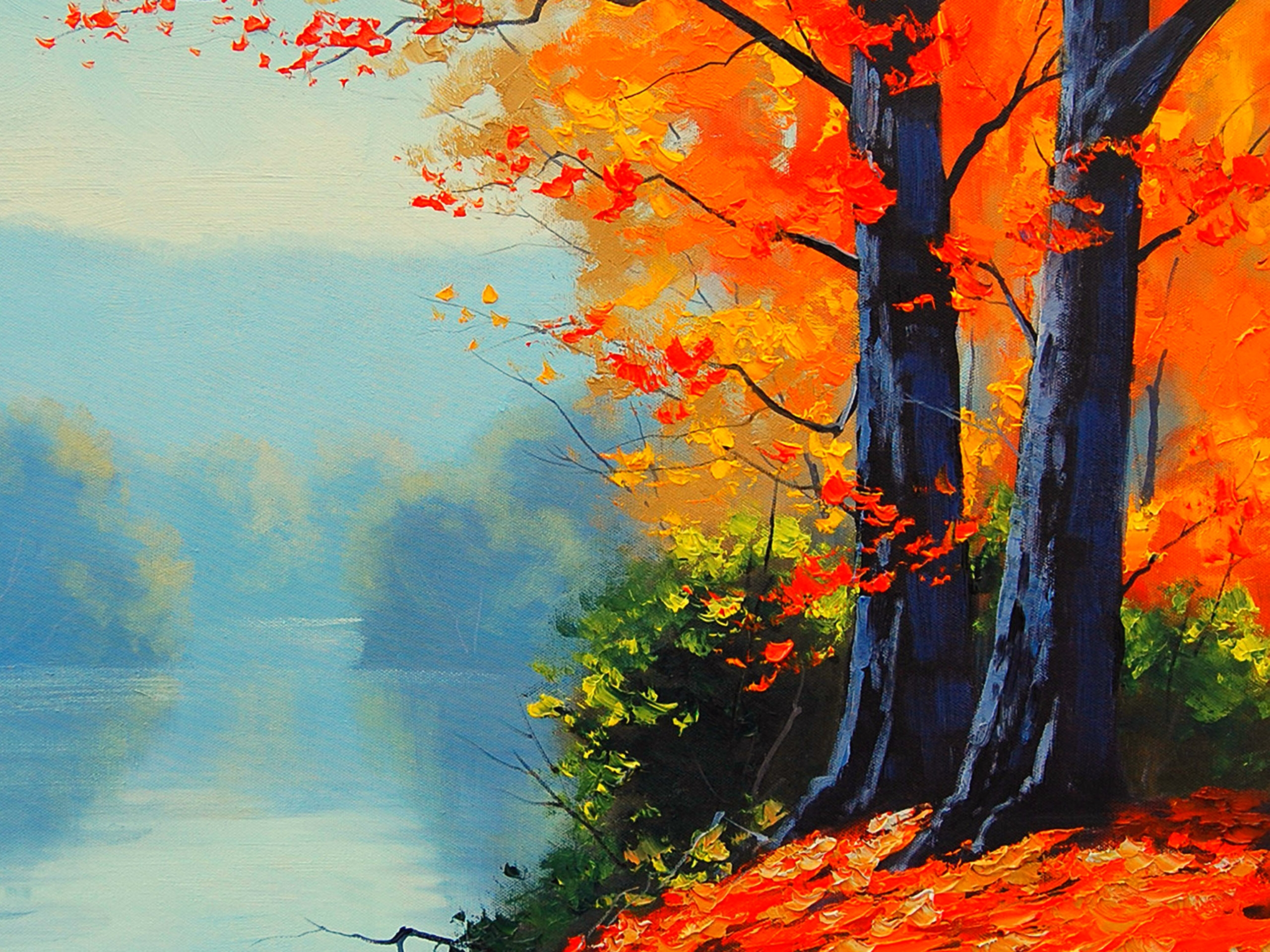 love painting wallpaper hd,painting,tree,acrylic paint,natural landscape,modern art