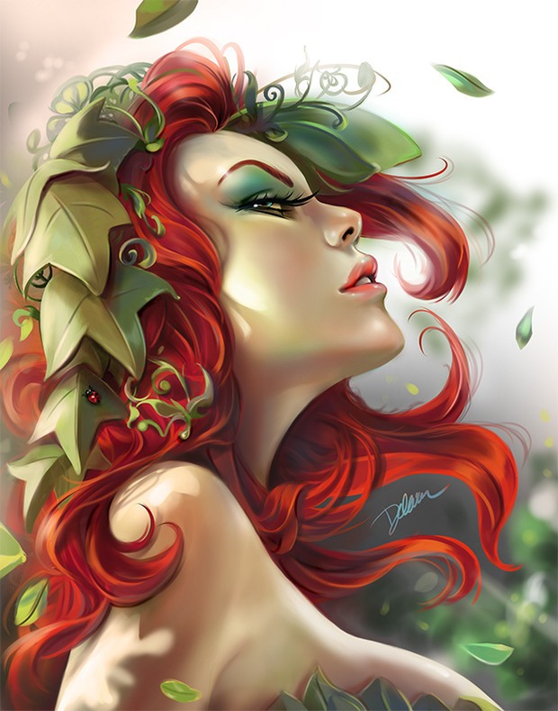 beautiful art wallpapers,poison ivy,illustration,cg artwork,fictional character,plant