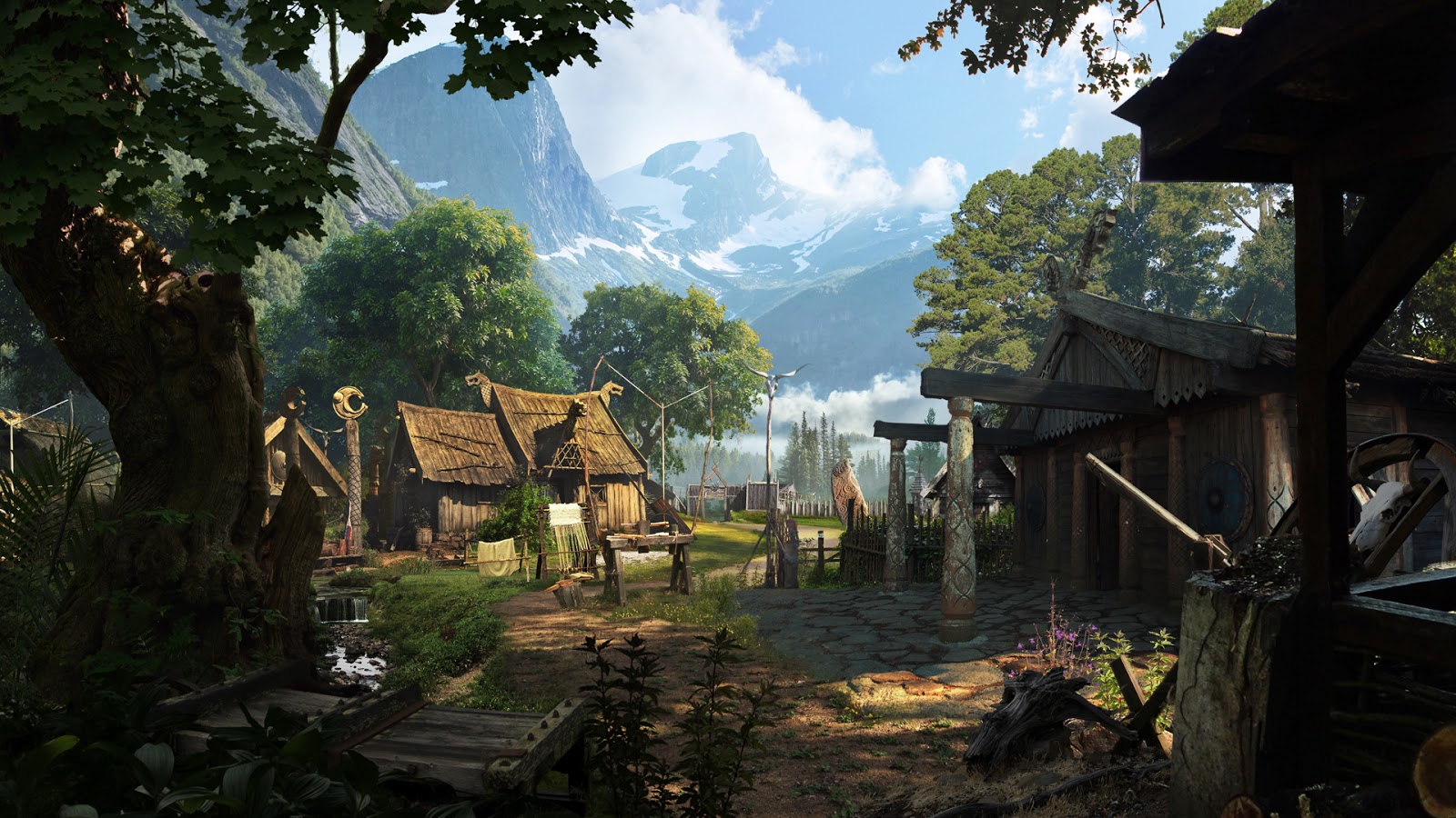 village painting wallpaper,action adventure game,pc game,biome,adventure game,strategy video game