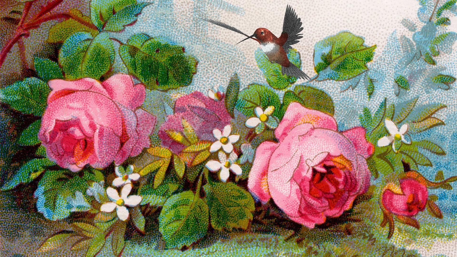flower painting wallpaper,flower,garden roses,plant,watercolor paint,rose