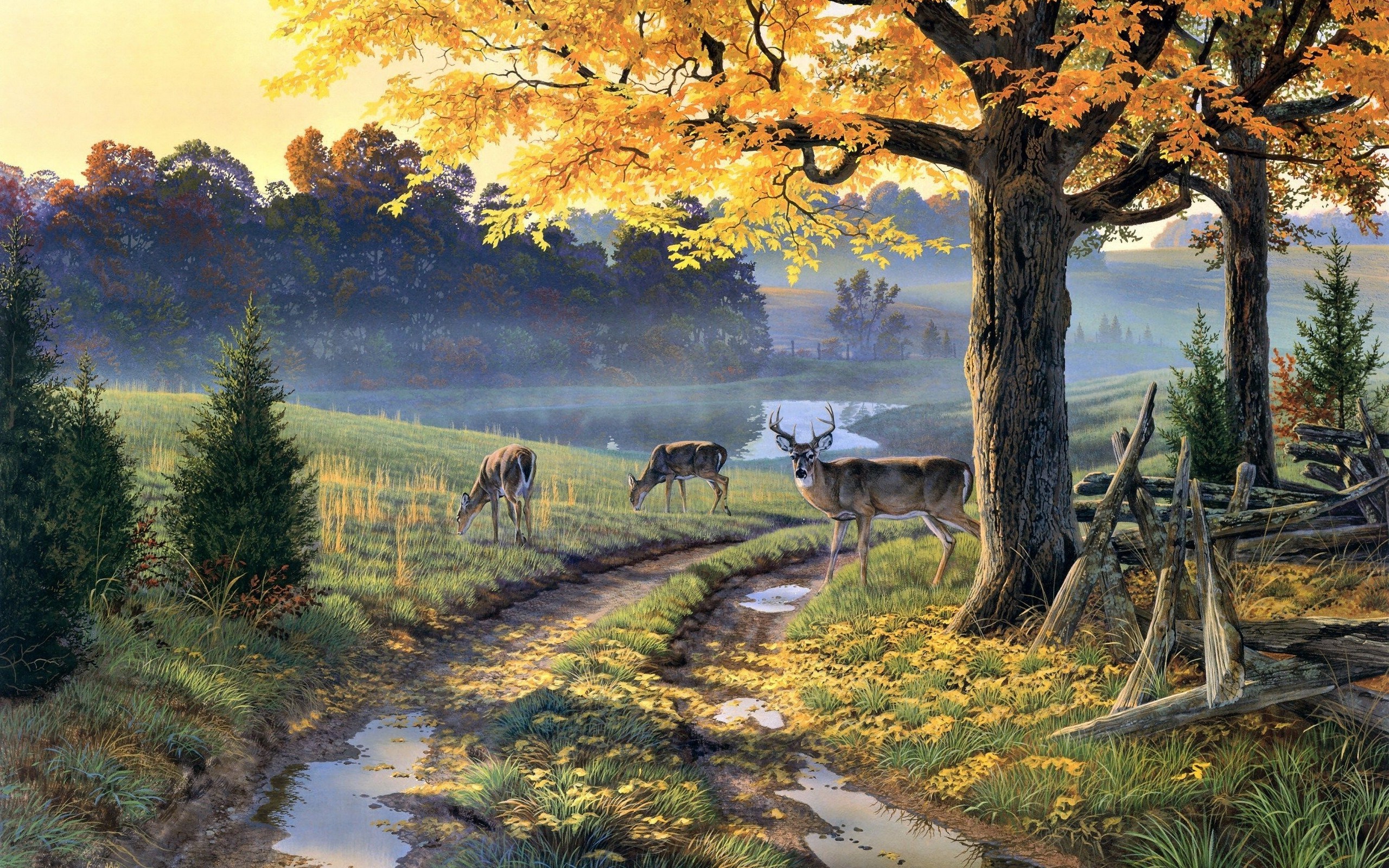 nature painting wallpaper,natural landscape,nature,painting,morning,landscape