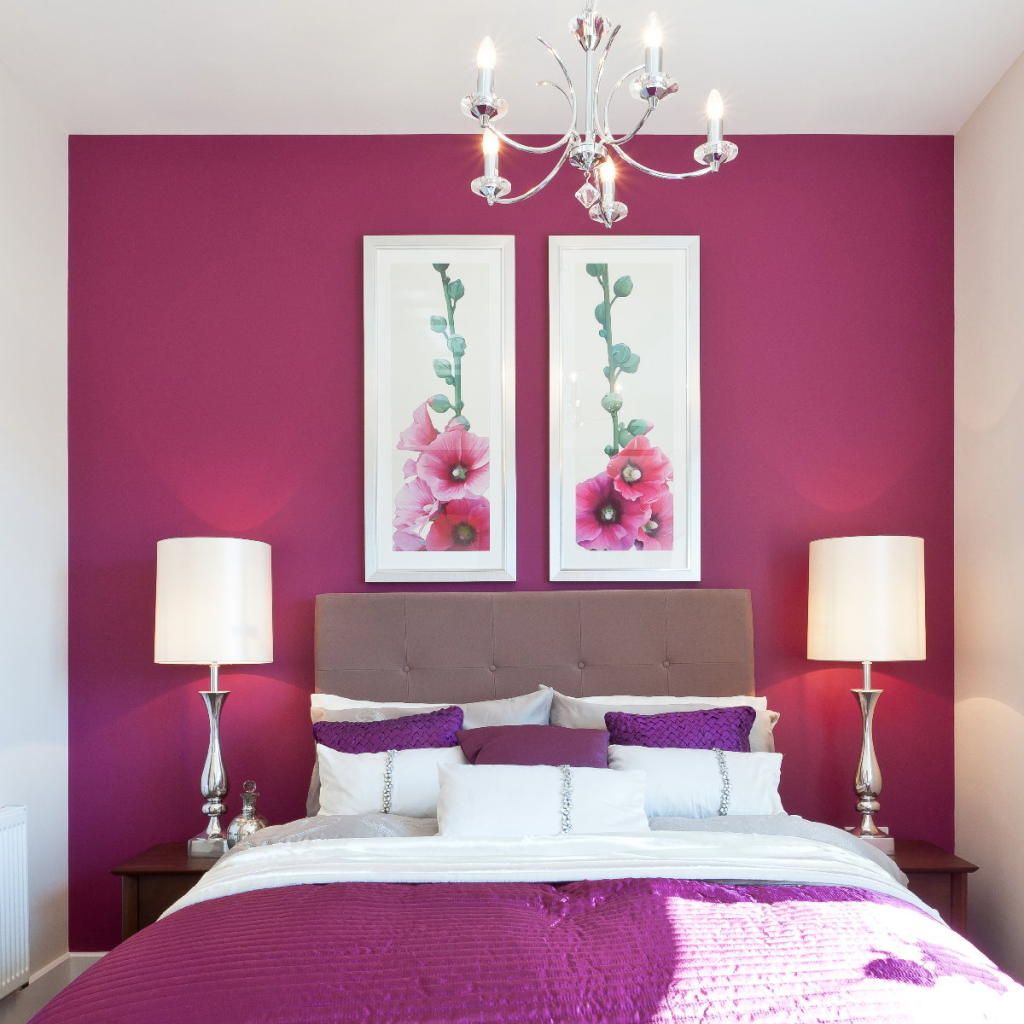 idées de combinaison de papier peint et de peinture,rose,chambre,violet,violet,chambre