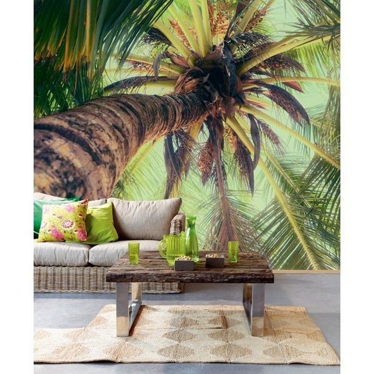 ideas de combinación de papel tapiz y pintura,naturaleza,verde,árbol,palmera,mueble