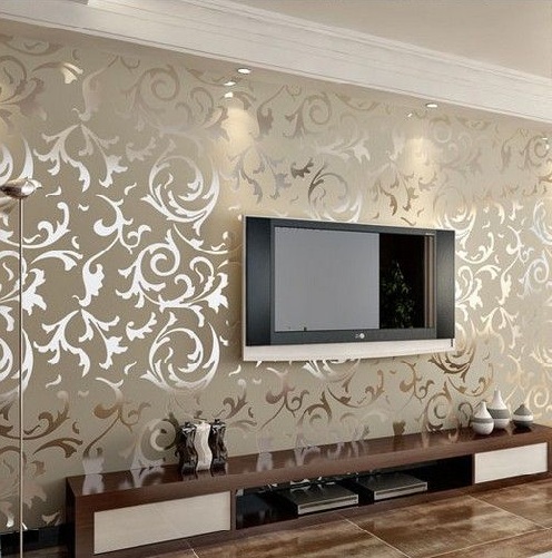 wallpaper and paint combination ideas,wallpaper,wall,living room,room,interior design