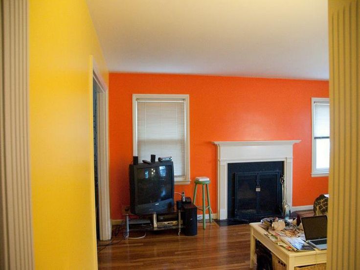wallpaper and paint combination ideas,room,property,orange,interior design,yellow