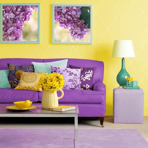 ideen für die kombination von tapeten und farben,violett,lila,lila,lavendel,wohnzimmer