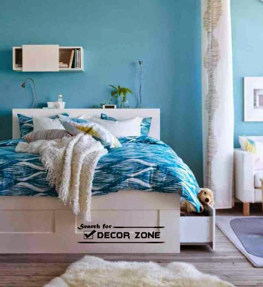 wallpaper and paint combination ideas,bedroom,furniture,bed,room,turquoise